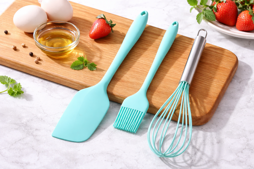 3-in-1 Silicone Kitchen Cooking Set – Spatula, Oil Brush & Whisk | Non-Stick Safe & Heat Resistant