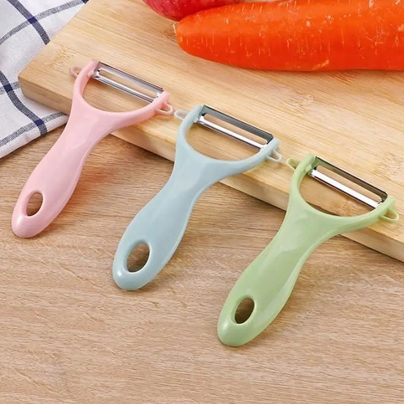 Plastic Kitchen Peeler & Stainless Steel 3-Piece Knife Set Essential Kitchen Combo