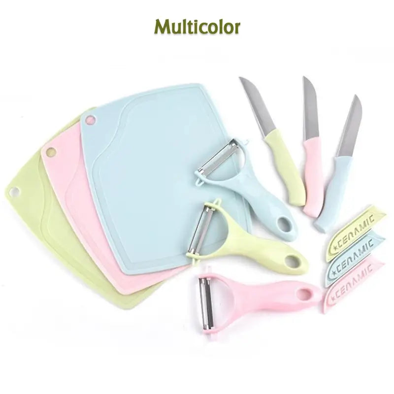 Plastic Kitchen Peeler & Stainless Steel 3-Piece Knife Set Essential Kitchen Combo