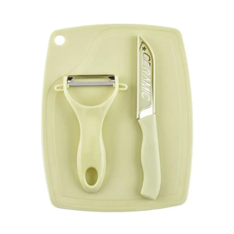 Plastic Kitchen Peeler & Stainless Steel 3-Piece Knife Set Essential Kitchen Combo