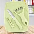 Plastic Kitchen Peeler & Stainless Steel 3-Piece Knife Set Essential Kitchen Combo